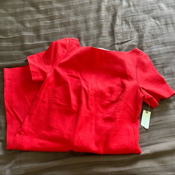 Anthropologie NWT Maeve Alexia anthropologie Red Bow Cut Out Back Dress 4 S - Picture 5 of 7